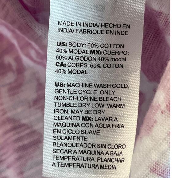 Chico's Womens 2/L Magenta/White Pullover Blouse Boho/Southwestern Rodeo - Picture 5 of 7